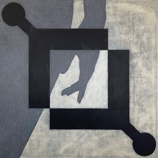 Het bekeken lichaam: beeld en zelfbeeld, acrylverf en kleurpotlood op paneel, 30 x 30 cm, 2022