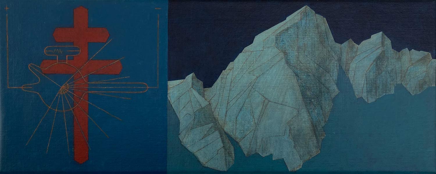 Uitzicht op herstel, acrylverf op doek, 20 x 50 cm, 2023