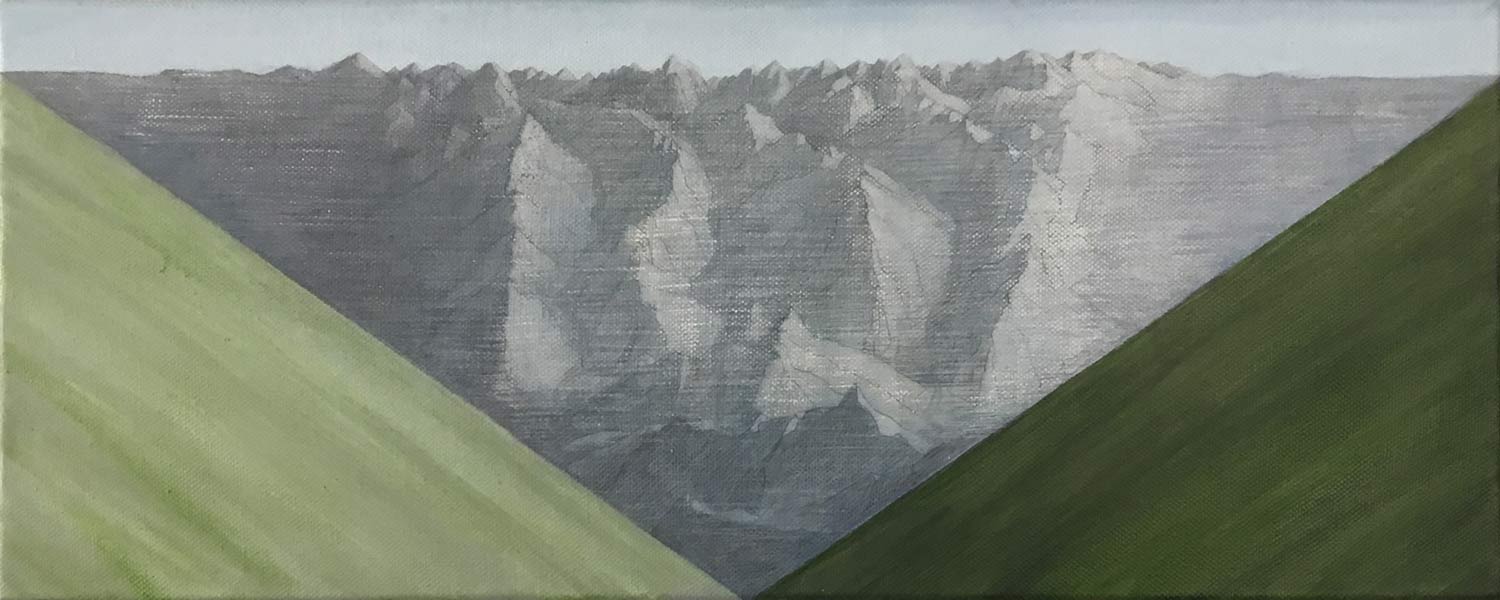 Heilzame hoogte I, acrylverf op doek, 20 x 50 cm, 2016