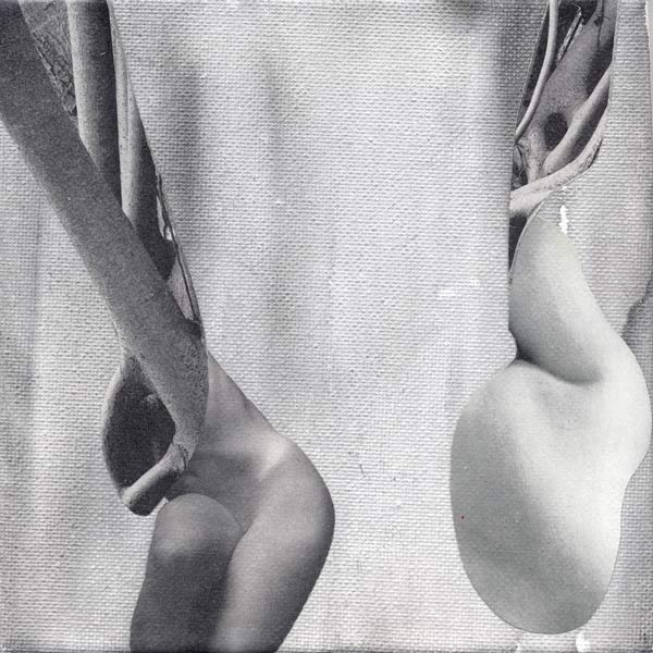 Interactie, acrylverf en papier op doek, 15 x 15 cm, 2015