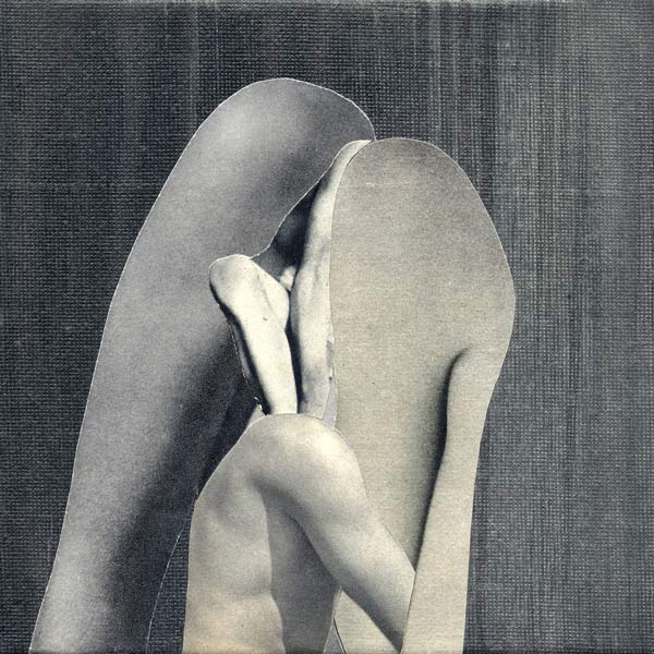 Interactie, acrylverf en papier op doek, 15 x 15 cm, 2015