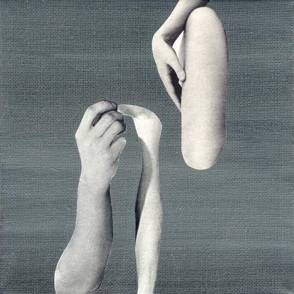 Interactie, acrylverf en papier op doek, 15 x 15 cm, 2015