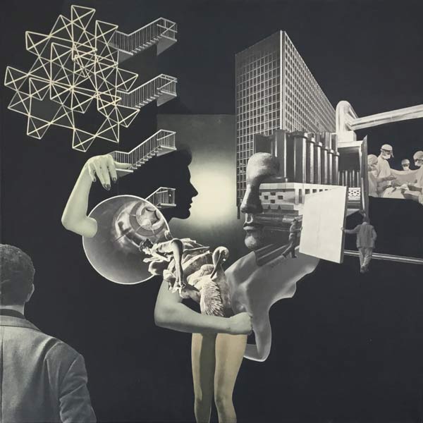 Zonder titel, acrylverf en papier op doek, 20 x 50 cm, 2016