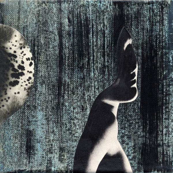 Interactie, acrylverf en papier op doek, 15 x 15 cm, 2015