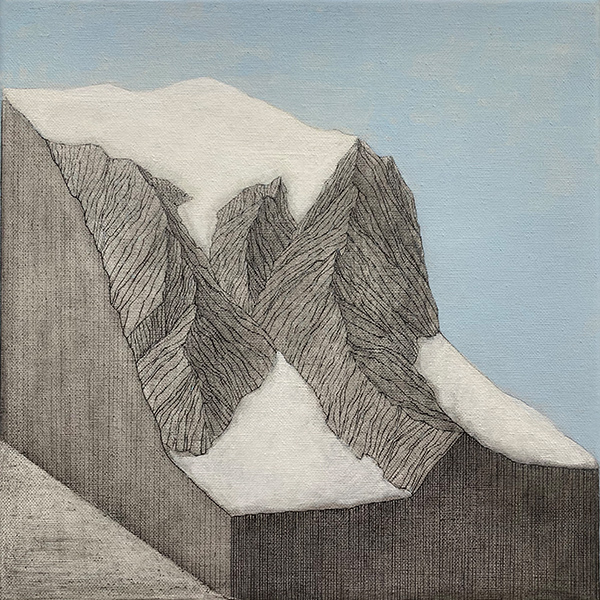 Dwarsdoorsnede, acrylverf op doek, 30 x 30 cm, 2017