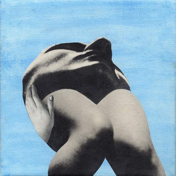 Interactie, acrylverf en papier op doek, 15 x 15 cm, 2015