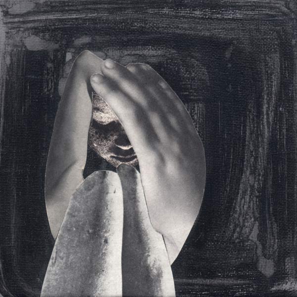 Interactie, acrylverf en papier op doek, 15 x 15 cm, 2015