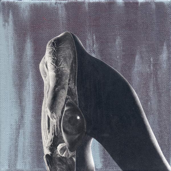 Interactie, acrylverf en papier op doek, 15 x 15 cm, 2015