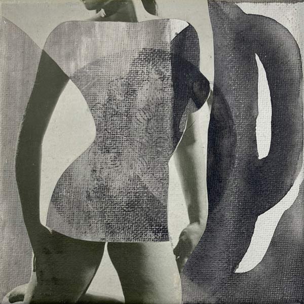 Interactie, acrylverf en papier op doek, 15 x 15 cm, 2015