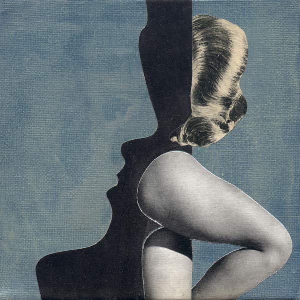 Interactie, acrylverf en papier op doek, 15 x 15 cm, 2015