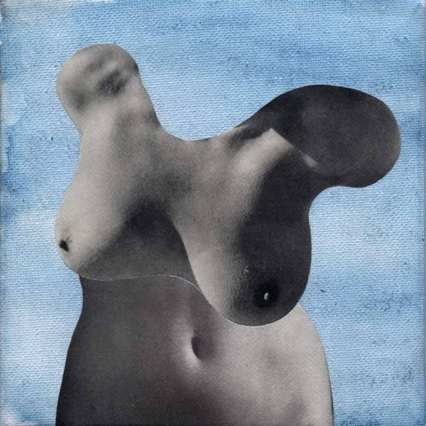 Interactie, acrylverf en papier op doek, 15 x 15 cm, 2015