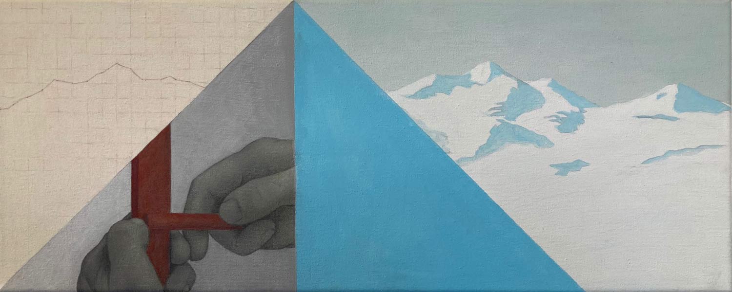 Anatomie van een berg, acrylverf op doek, 20 x 50 cm, 2020