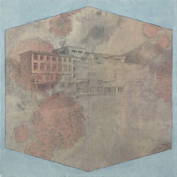 Sanatorium, acrylverf op doek, 30 x 30 cm, 2017