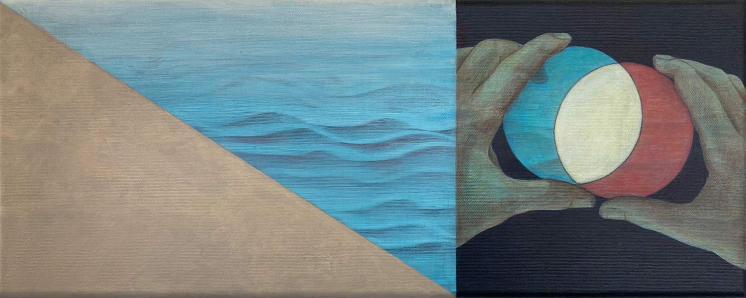 Gekleurd door herinnering, acrylverf op doek, 20 x 50 cm, 2018