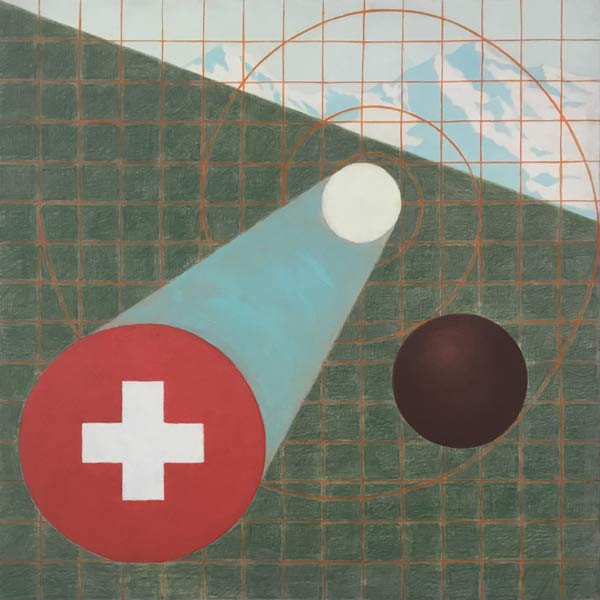 Herkomst, acrylverf en kleurpotlood op paneel, 30 x 30 cm, 2023