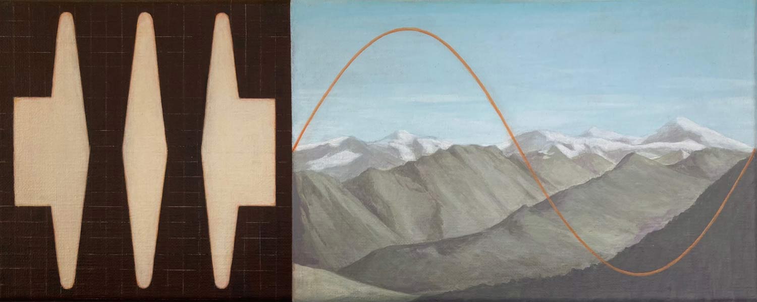 Als ik boven kom weet ik het, acrylverf op doek, 20 x 50 cm, 2018