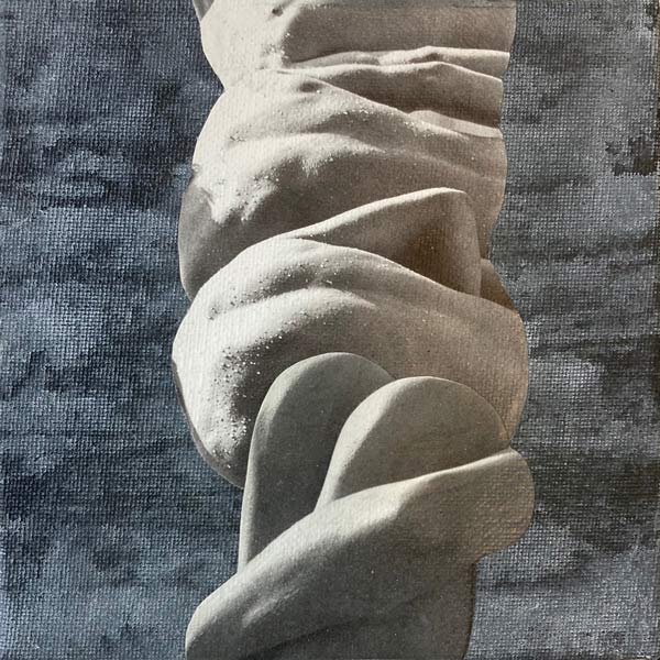 Interactie, acrylverf en papier op doek, 15 x 15 cm, 2015